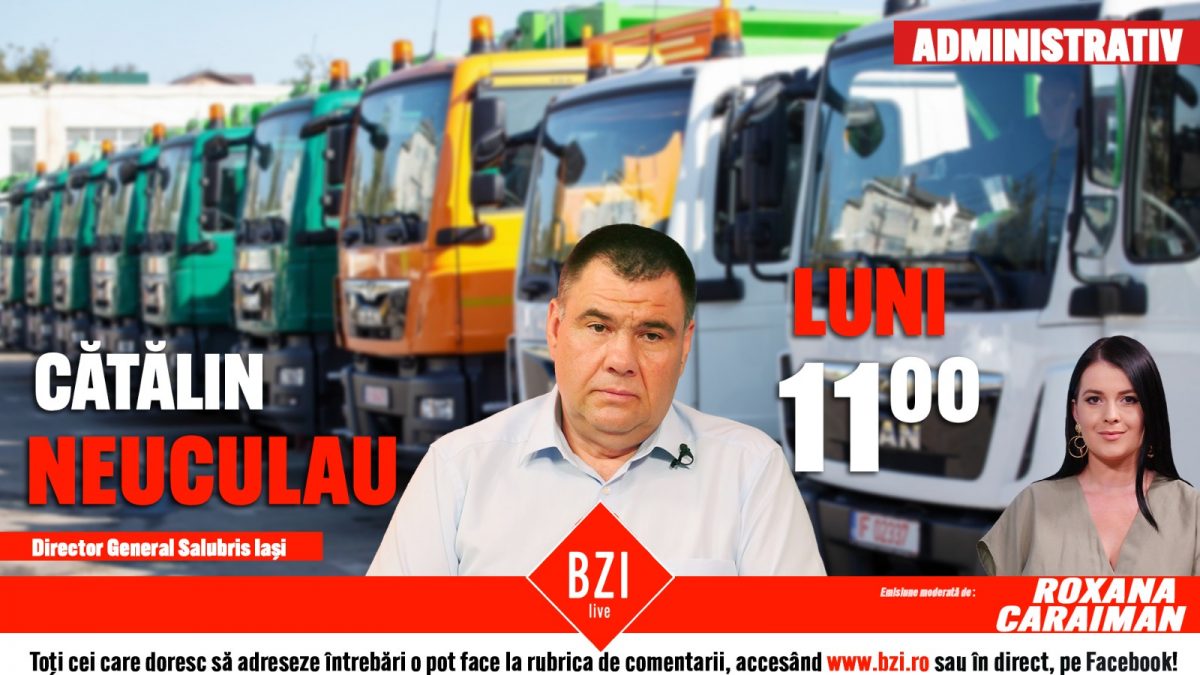 Cătălin Neculau, director general Salubris S.A., prezintă la BZI LIVE noutățile serviciului de salubrizare a municipiului Iași. Ieșenii care nu respectă colectarea selectivă riscă amenzi usturătoare