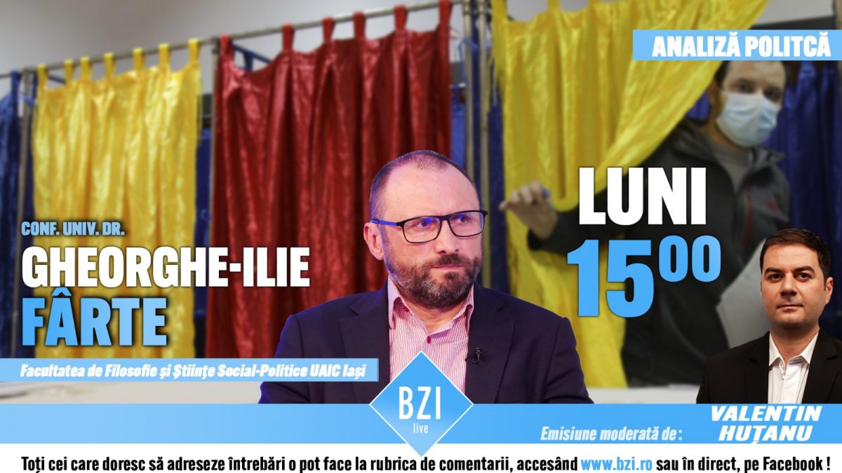Analiza și efectele alegerilor din România, impactul celor din SUA asupra noastră, în Studioul BZI LIVE alături de universitarul Gheorghe-Ilie Fârte, Facultatea de Filosofie și Științe Social-Politice din cadrul UAIC Iași