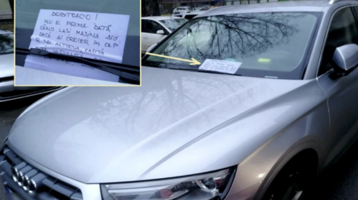 Mesajul primit de o șoferiță din Tulcea care a blocat o mașină în parcare