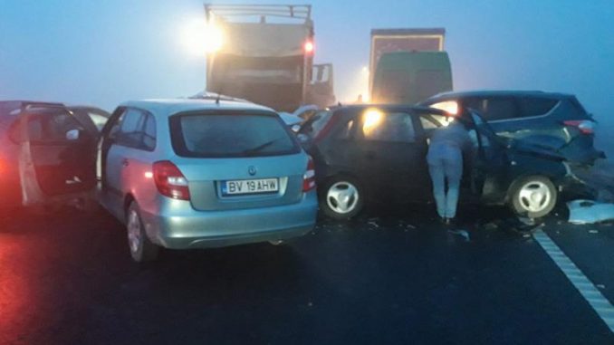 Accident rutier în Braşov! Au fost implicate zeci de maşini – VIDEO