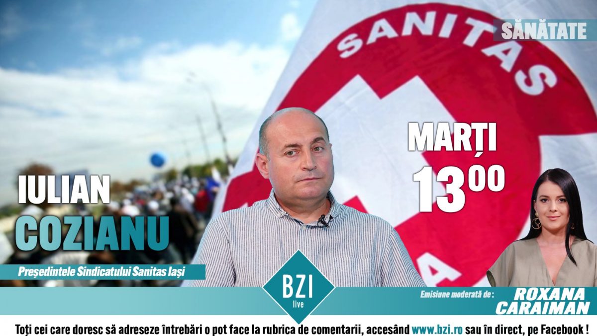 Liderul Sindicatului Sanitas, Iulian Cozianu, discută la BZI LIVE despre vaccinarea personalului în sistemul medical din Iași. De ce unii dintre angajați refuză să se imunizeze împotriva Covid-19?