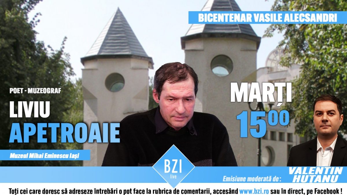 Emisiune – dialog în Studioul BZI despre unul dintre cei mai mai mari români alături de poetul Liviu Apetroaie, Muzeul Naţional al Literaturii Române Iaşi