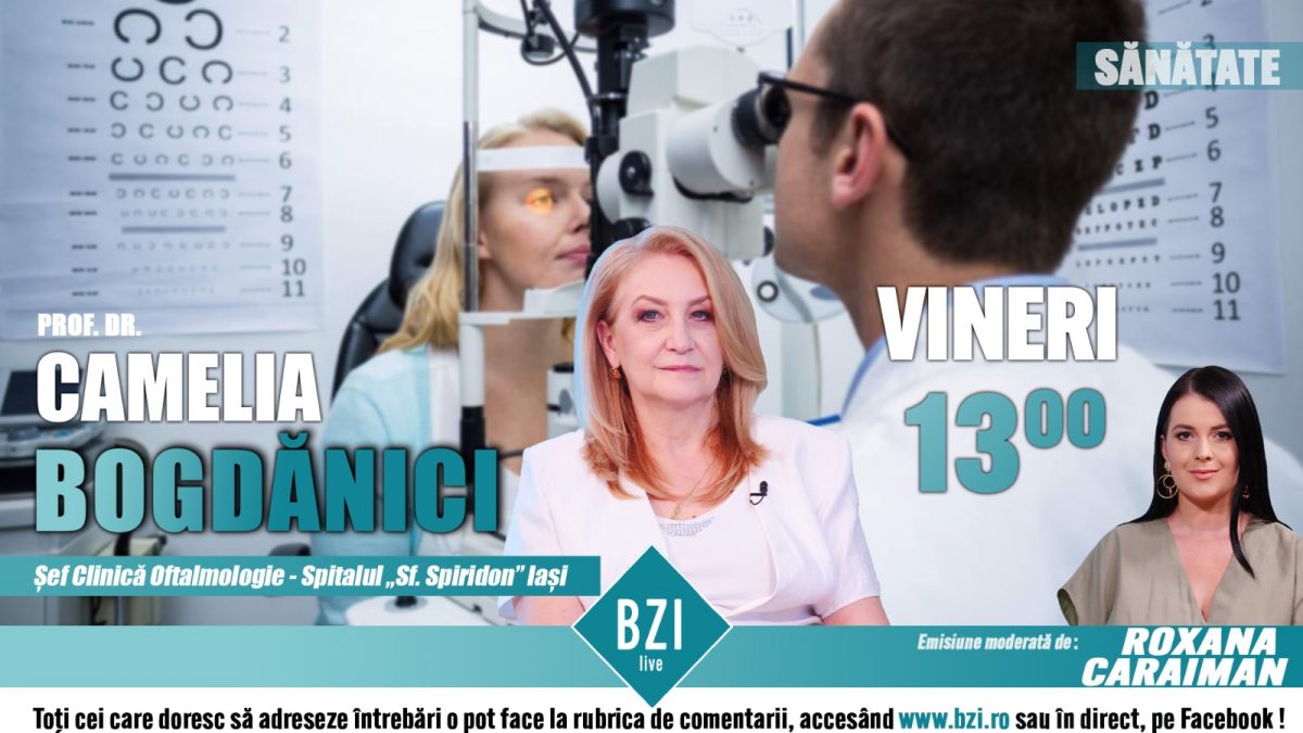 Ochii pot fi o cale de intrare pentru virusul COVID-19! Prof. dr. Camelia Bogdănici, șefa Clinicii de Oftalmologie de la Spitalul „Sf. Spiridon” Iași, detaliază la BZI LIVE