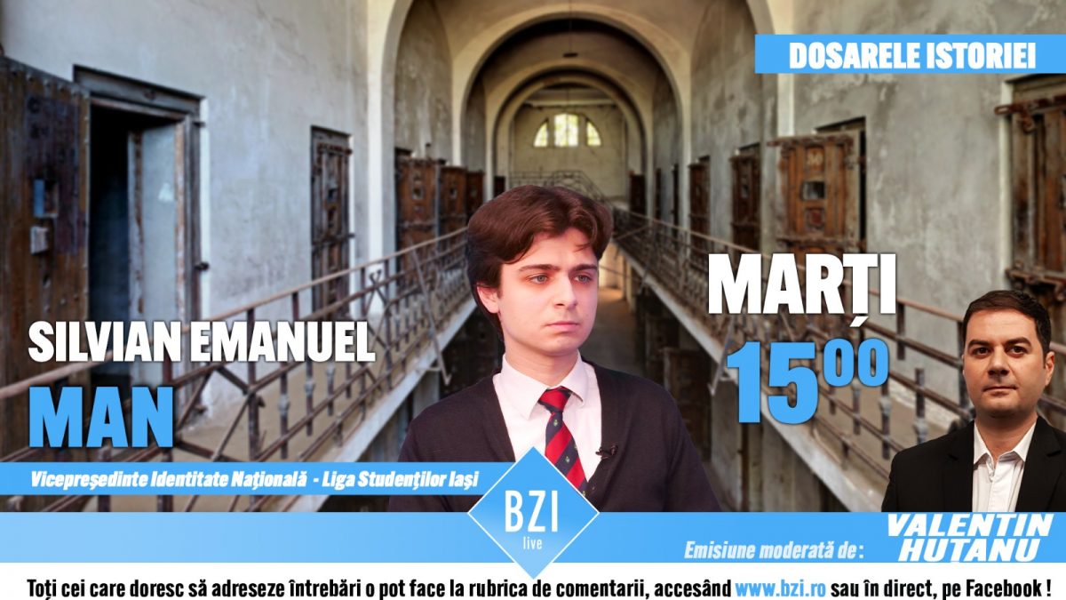 DOSARELE ISTORIEI! Tinerii au dreptul să ştie despre realităţile teribile şi crimele supra deţinuţilor politici din perioada fostului regim comunist din România! Ediţie BZI LIVE – documentar alături de Silvian Emanuel Man – vicepreședinte Identitate Naţională în cadrul Ligii Studenţilor Iaşi
