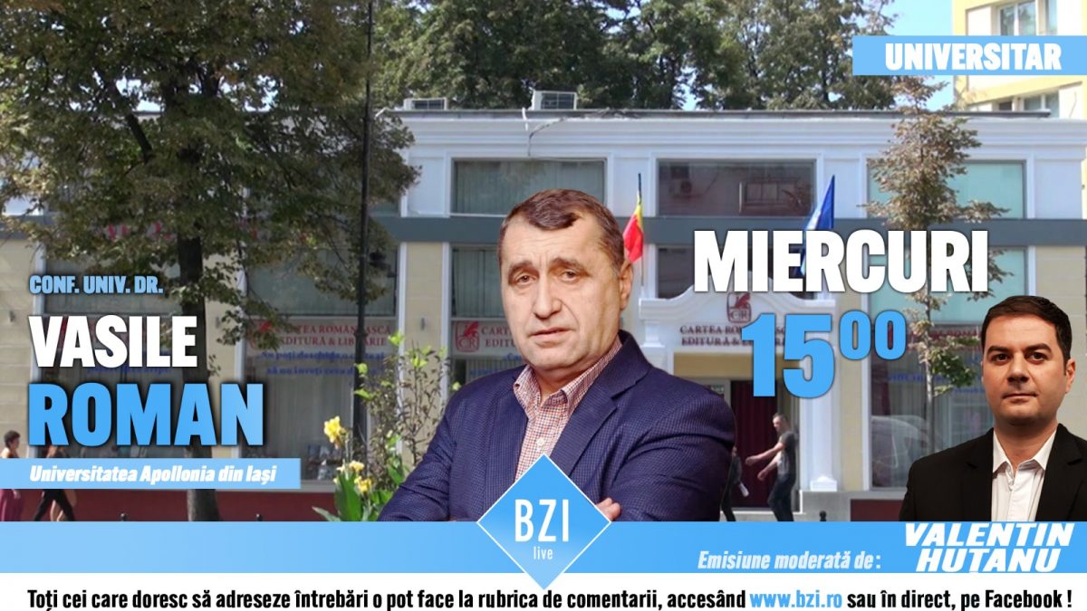 De la mental colectiv românesc la mentalul euro-atlantic sau leadership, într-un dialog interesant în Platoul BZI LIVE alături de conf. univ. dr. (general-maior în rezervă) Vasile Roman de la Universitatea Apollonia Iaşi