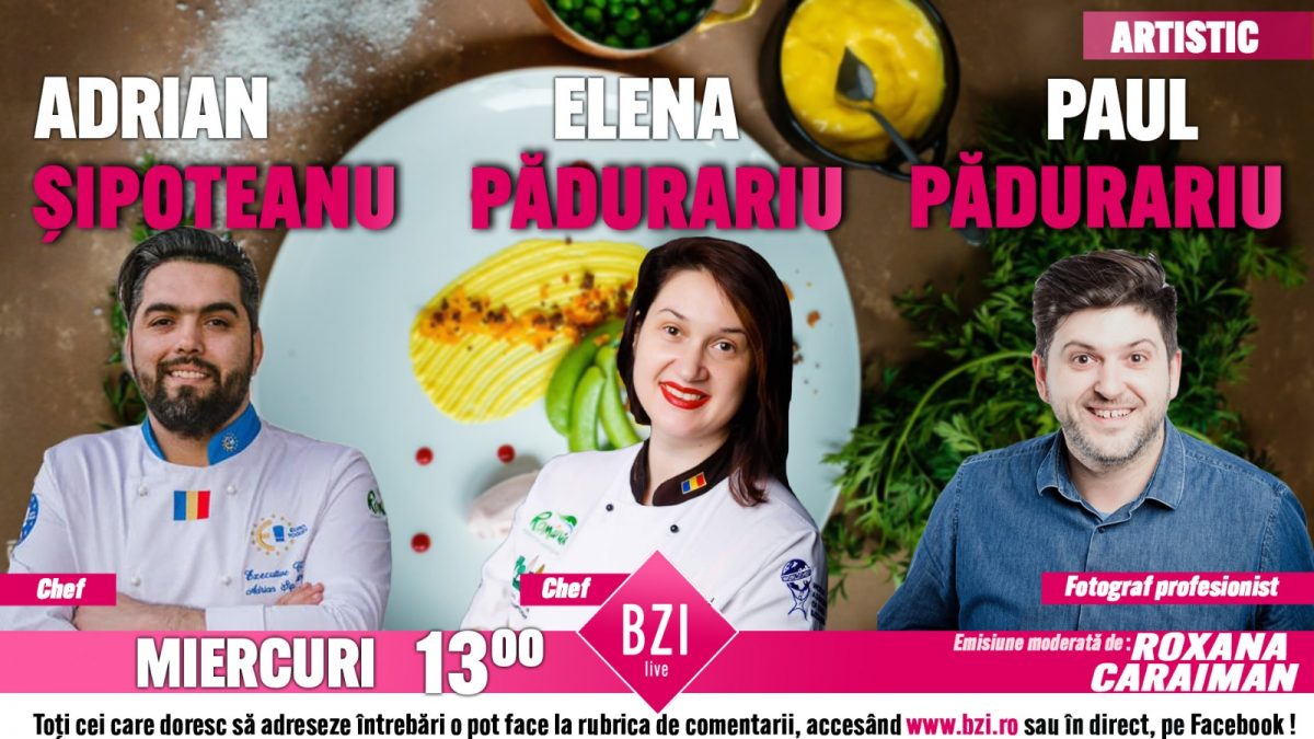 IașiChefs: cunoaște cei mai buni bucătari profesioniști din Iași. Chef Elena Pădurariu și chef Adrian Șipoteanu, alături de fotograful Paul Pădurariu, prezintă proiectul inedit la BZI LIVE