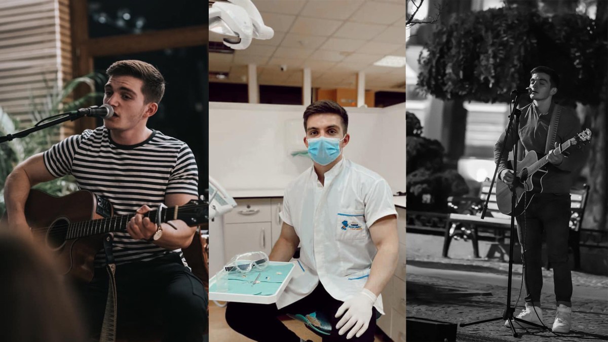 Viitor medic din Iași, face bani de facultate din cântat pe stradă! Ștefan Nichita primește ajutor de la trecători, care cred că e cerșetor. Studentul: „Am preferat să am banii mei” – FOTO