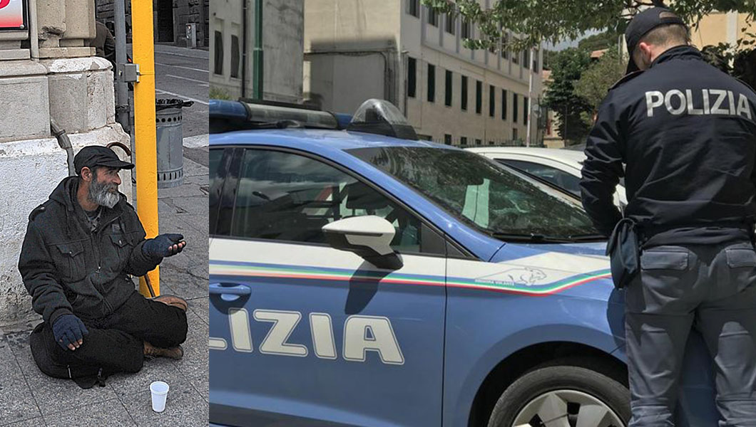 Un poliţist italian a descoperit la un cerşetor român adidaşii care îi fusese furaţi! Gestul italianului a surprins o lume întreagă