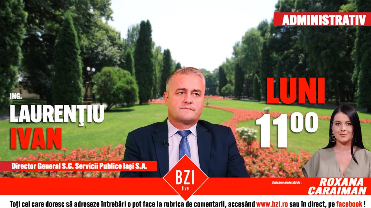Cum vor arăta parcurile și spațiile verzi în această primăvară? Laurenţiu Ivan, directorul Servicii Publice SA, va discuta la BZI LIVE aspecte de interes pentru toți locuitorii Iașului