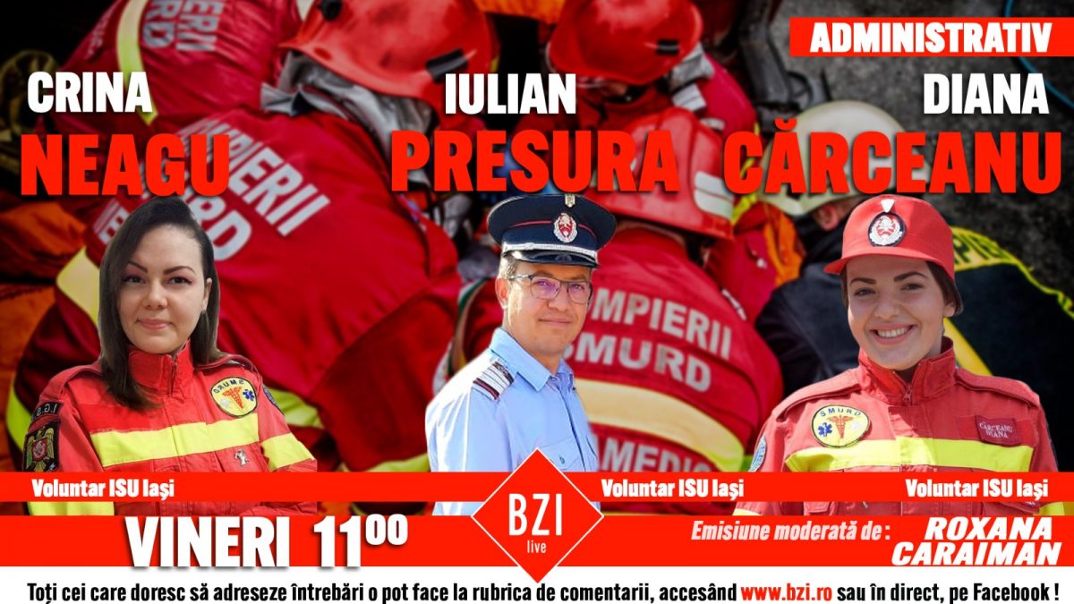 Din pasiune au dorit să fie pompieri volunari! Diana Cărceanu, Crina Neagu și Iulian Presura vorbesc la BZI LIVE despre intervențiile la care participă în cadrul ISU Iași