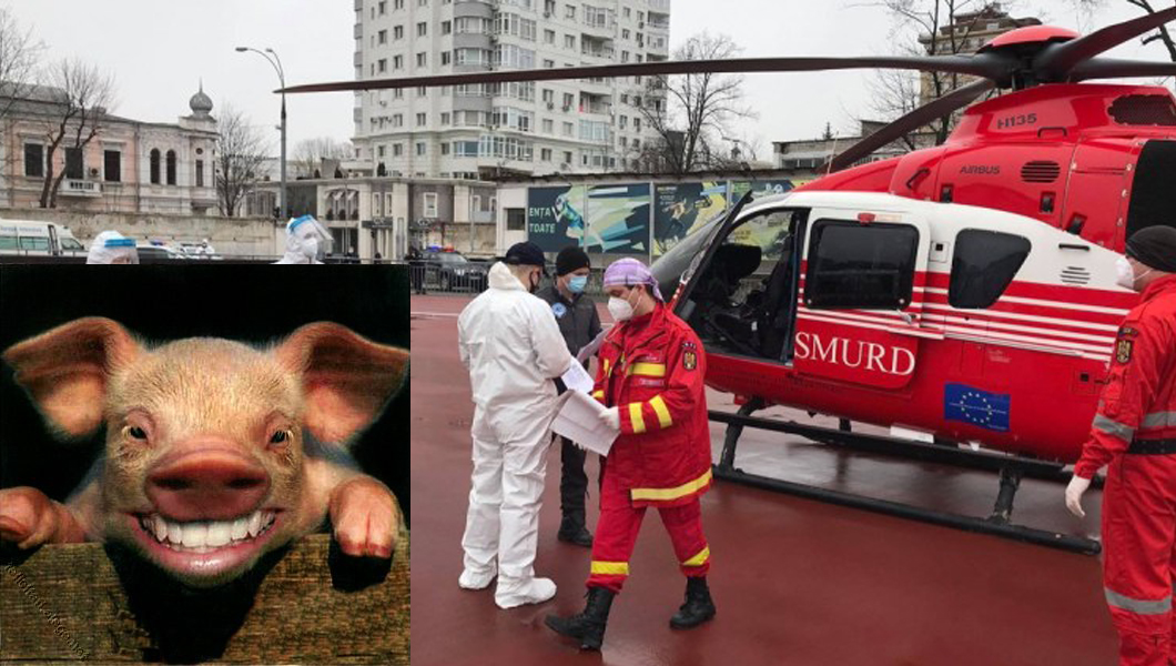 Un barbat beat a ajuns la spital după ce s-a injunghiat incercând să taie porcul