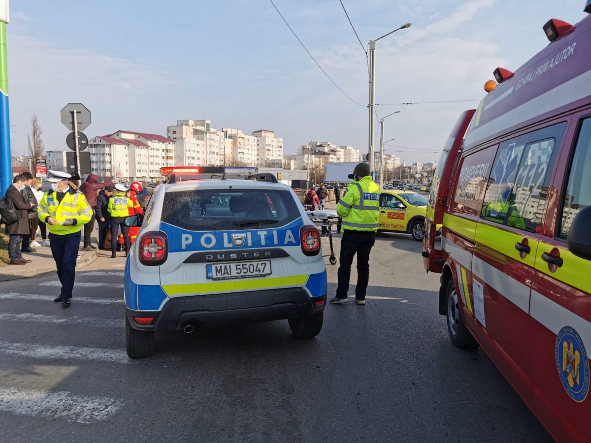 Accident rutier la OMV Nicolina din Iași!  Un pieton a fost acroşat de un autoturism – EXCLUSIV FOTO, VIDEO
