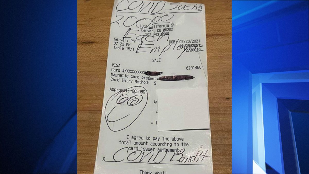 Bacșiș imens lăsat de un bărbat pentru angajații unui restaurant. Cum s-a semnat acesta pe bon