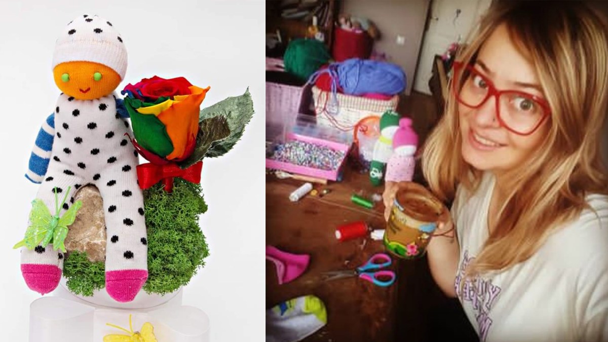 O ieșeancă a transformat banalele șosete colorate într-o afacere de succes! Mihaela Sinescu le transformă în păpuși personalizate care se vând rapid! „Totul a luat amploare când am pus pozele pe Internet”