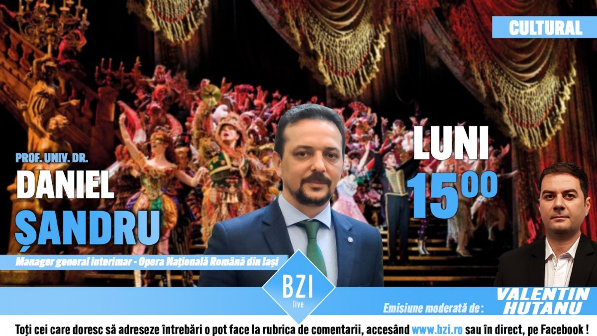 Ediție BZI LIVE despre subiectul cultural al momentului din România! Invitat este universitarul Daniel Șandru, noul manager interimar al Operei Naționale Române Iași, după suspendarea balerinei Beatrice Rancea, anchetată de procurorii DIICOT
