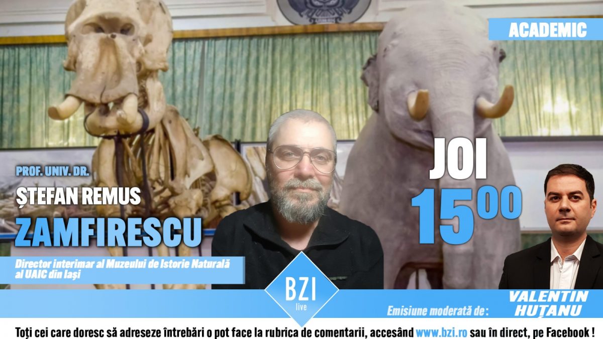 Ediţie BZI LIVE interesantă şi inedită alături de prof. univ. dr. Ştefan Remus Zamfirescu, noul director interimar al Muzeului de Ştiinţe ale Naturii Iaşi