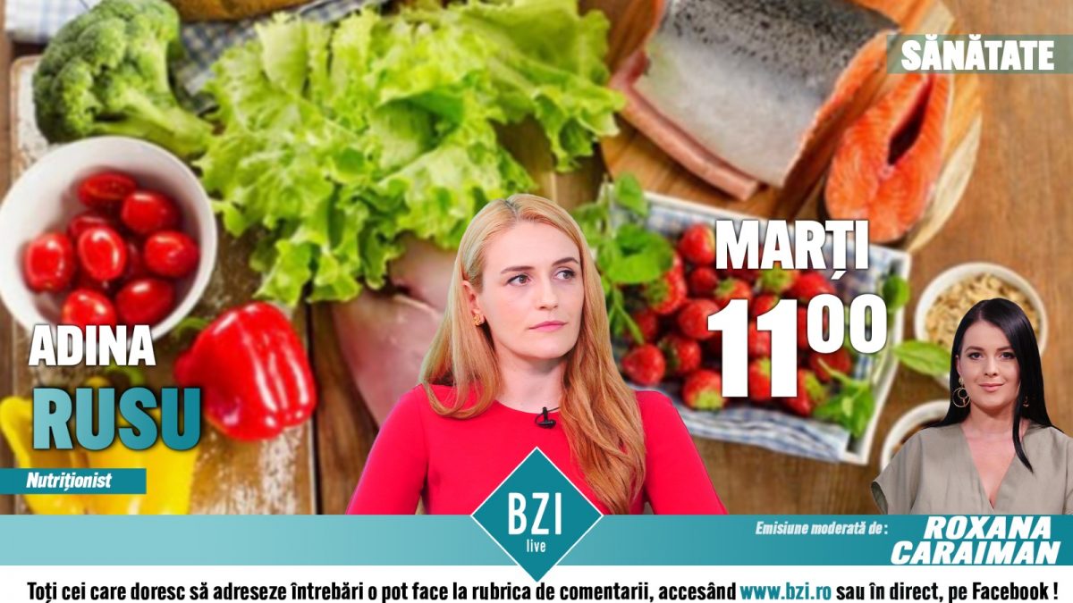 Boala secolului în nutriție este lăcomia. Nutriționistul Adina Rusu discută la BZI LIVE despre abuzul alimentar