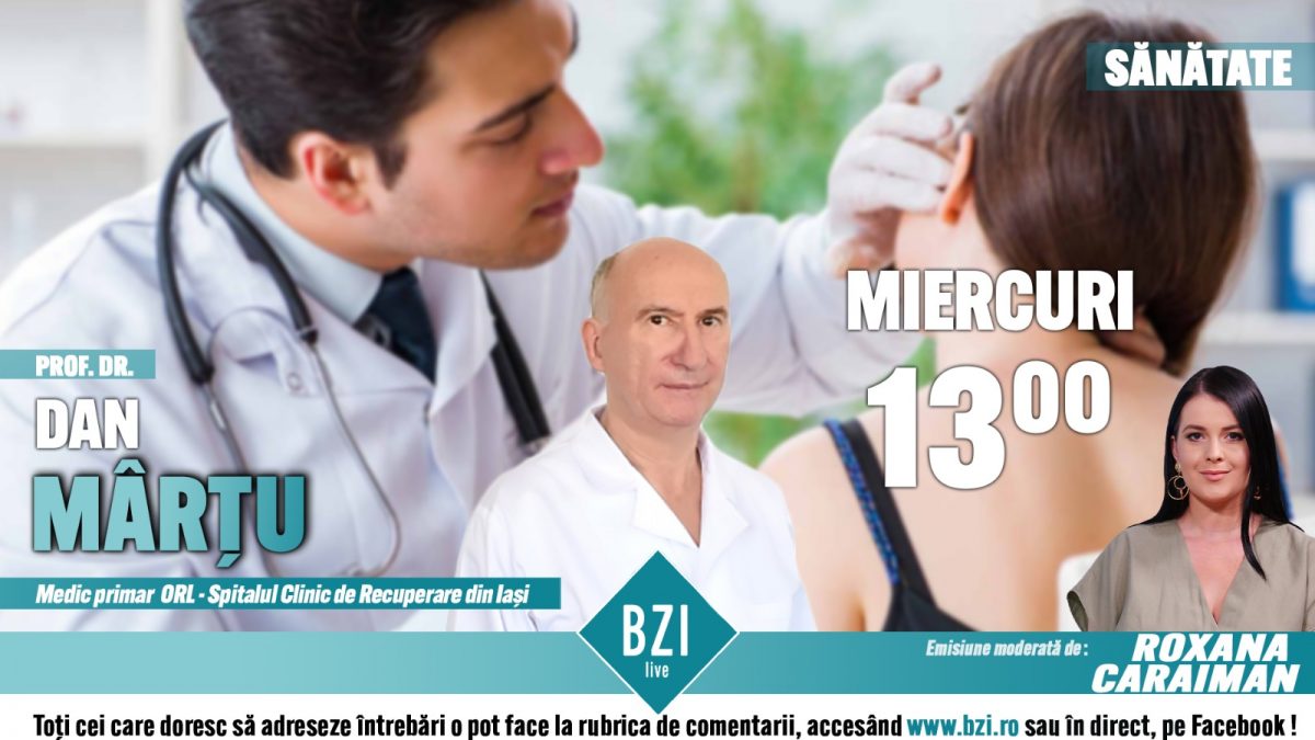 Prof. univ. dr. Dan Mârțu, autorul primului implant cohlear din România, vine la BZI LIVE! Nu rata povestea unor pacienți afectați de lipsa auzului care au făcut trecerea de la lumea tăcerii la cea a sunetelor