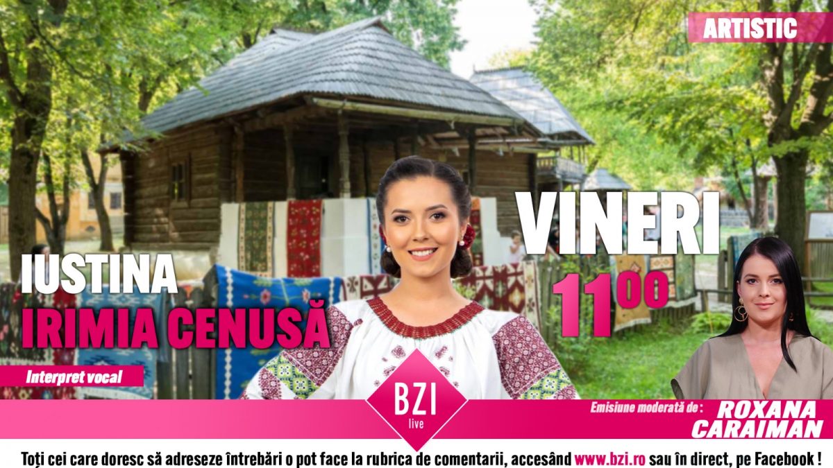 Încheiem săptămâna cu cântec la BZI LIVE! Iustina Irimia Cenușă, interpret vocal, ne împărtășește din pasiunea ei