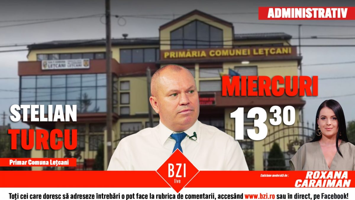 Discuție despre investițiile ce vor face viața locuitorilor comunei Lețcani mult mai ușoară! Primarul Stelian Turcu revine la BZI LIVE și discută despre dezvoltarea zonei metropolitane