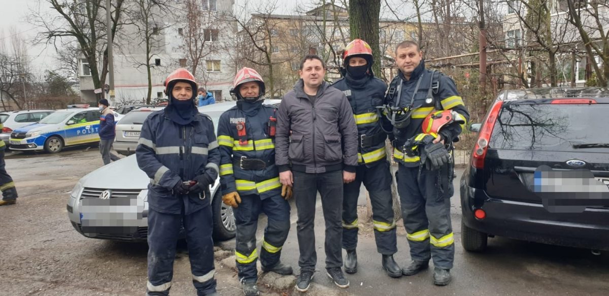 Spirit civic la Iași. Un bărbat, salvat dintr-un incendiu de un fost militar în termen la pompieri care se afla în zonă – FOTO