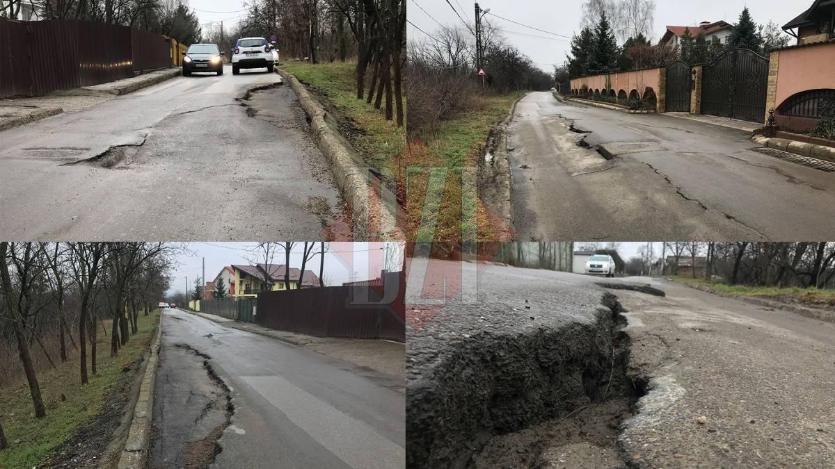 Casele VIP-urilor se duc la vale! Strada din Iași unde pământul fuge de sub picioare. Imagini de groază din ceea ce era odată cea mai vânată zonă a orașului – GALERIE FOTO