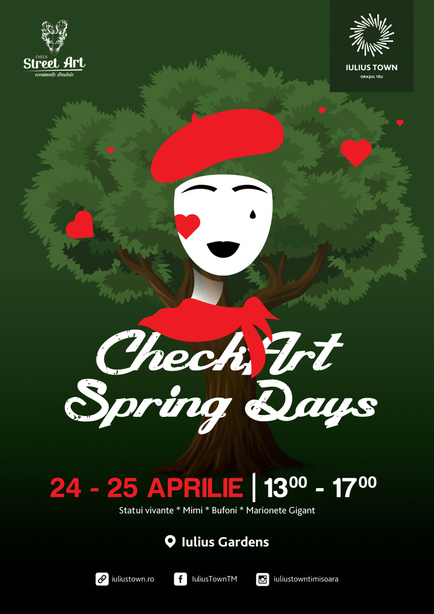 Bufoni, mimi și personaje din basme, aduse de Check Art Spring Days în Iulius Town Timișoara