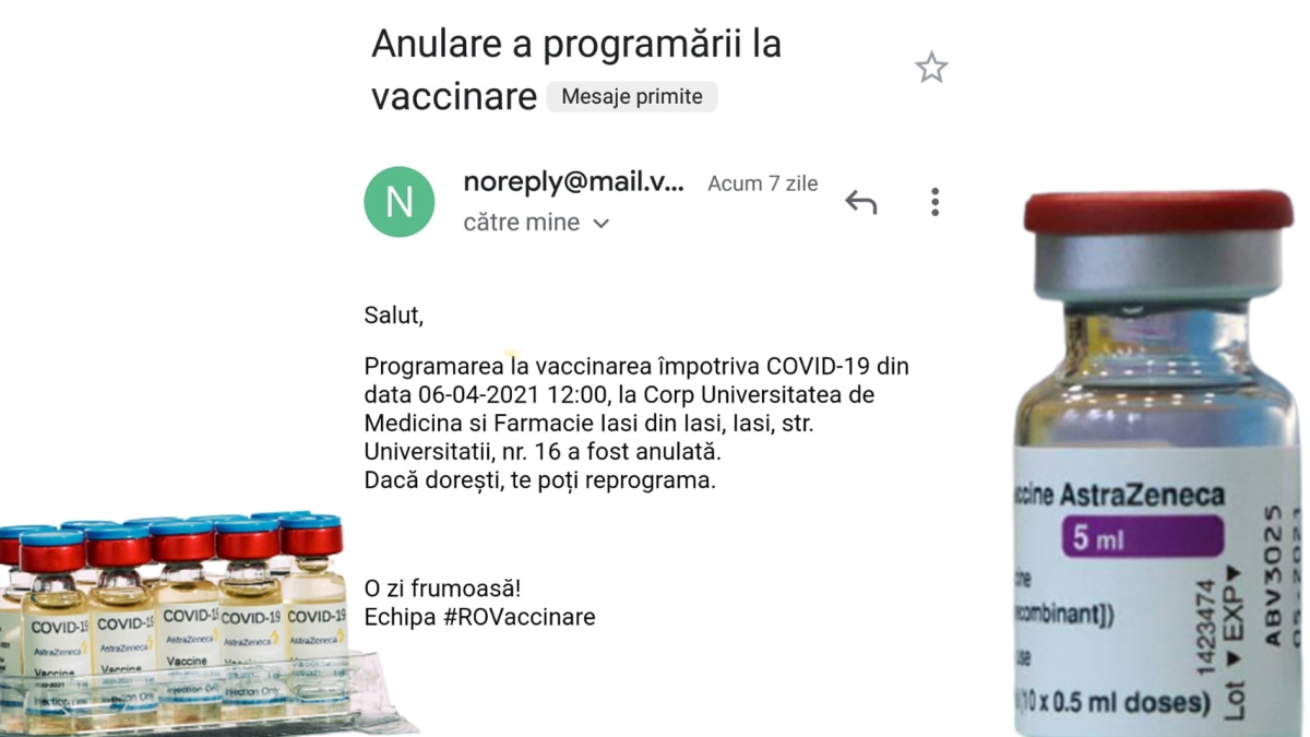 Ieșenii nu vor să riște! Au început să își anuleze programările la vaccinarea cu AstraZeneca. Nici cei care au făcut prima doză nu sunt siguri dacă vor mai merge sau nu la rapel