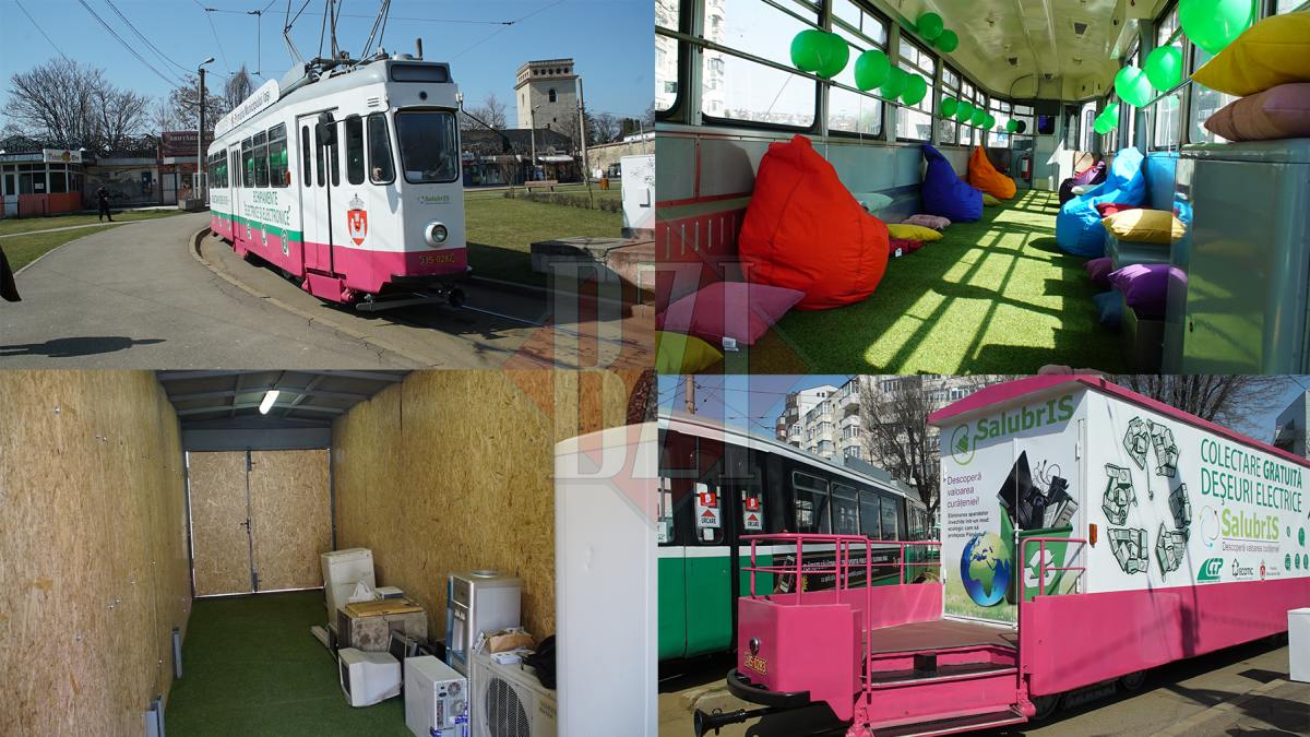 Salubris a lansat „Tramvaiul Reciclării”! Ieșenii vor debarasa televizoare, mașini de spălat și frigidere vechi direct în stațiile de transport