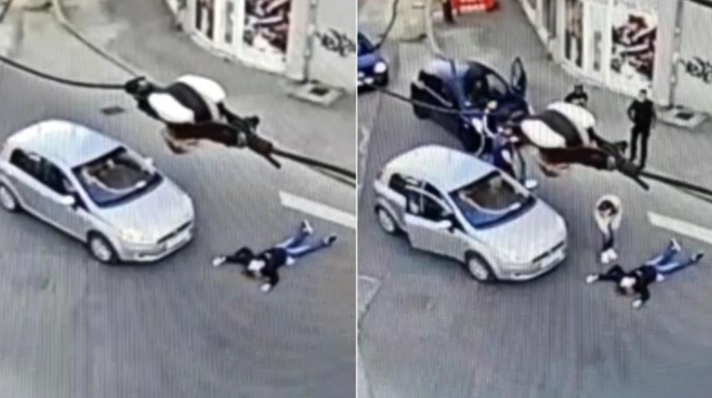 A vrut să însceneze un accident însă camerele de supraveghere i-au venit de hac