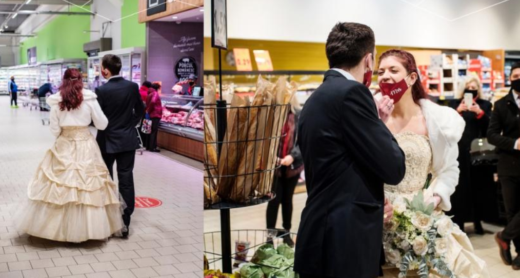 Eveniment inedit într-un supermarket! Doi tineri au hotărât să-și unească destinele printre rafturile cu alimente: „Acolo ai voie. Nu o poți face la restaurante sau în sălile special amenajate”