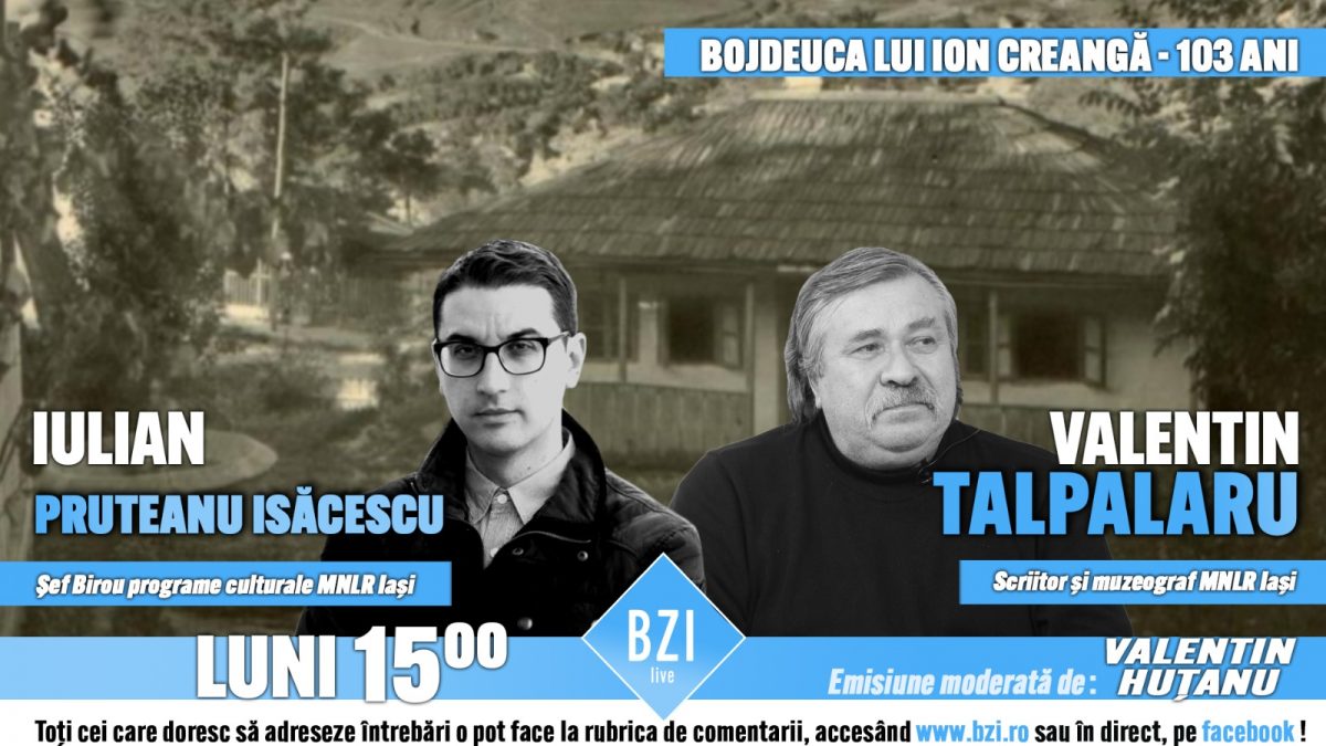 Dialog savuros si incitant in Studioul BZI LIVE alături de muzeograful, scriitorul și jurnalistul cultural Valentin Talpalaru și colegul său Iulian Pruteanu-Isăcescu, ambii de la Muzeul Național al Literaturii Române Iași