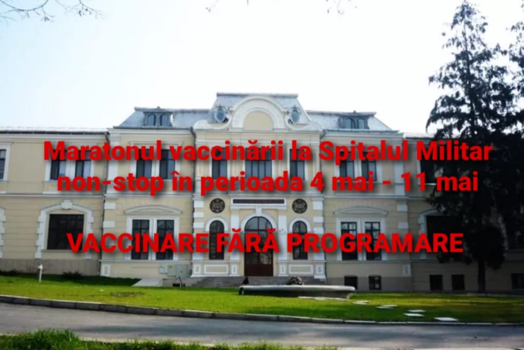 Maratonul vaccinării la Spitalul Militar Iași! Imunizarea populației se va putea efectua non stop fără programare