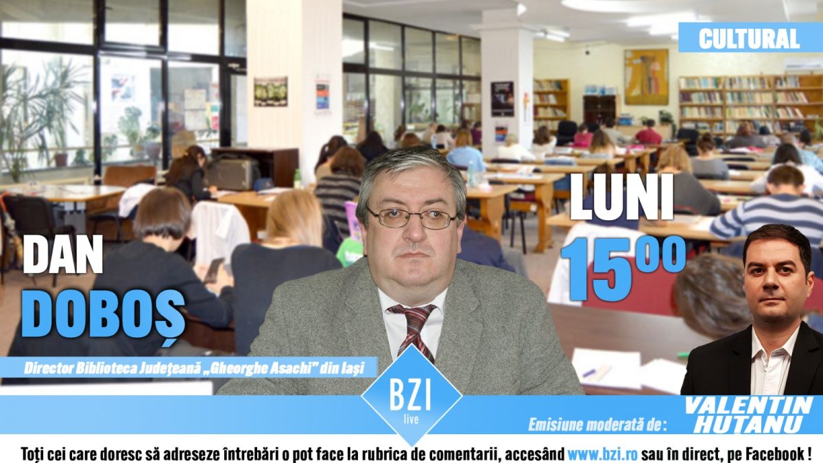 Ediţie BZI LIVE ce va avea în prim-plan una dintre zonele esenţiale pentru noi toţi, cum trece prin pandemie o cunoscută instituţie şi ce perspective sunt alături de scriitorul şi jurnalistul Dan Doboş, manager al Bibliotecii Judeţene „Gheorghe Asachi” din Iaşi