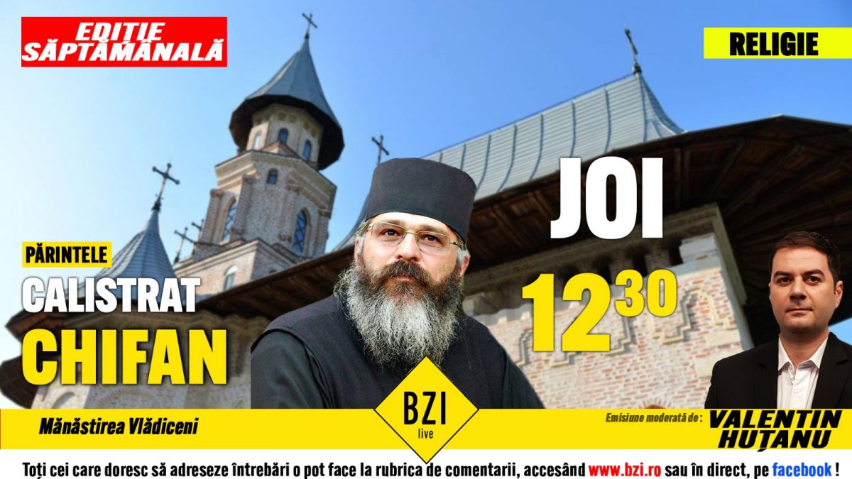 Părintele Calistrat Chifan vorbeşte la BZI LIVE despre Sfântul Gheorghe şi Duminica Floriilor, cele mai importante sărbători înainte de Paștele Ortodox
