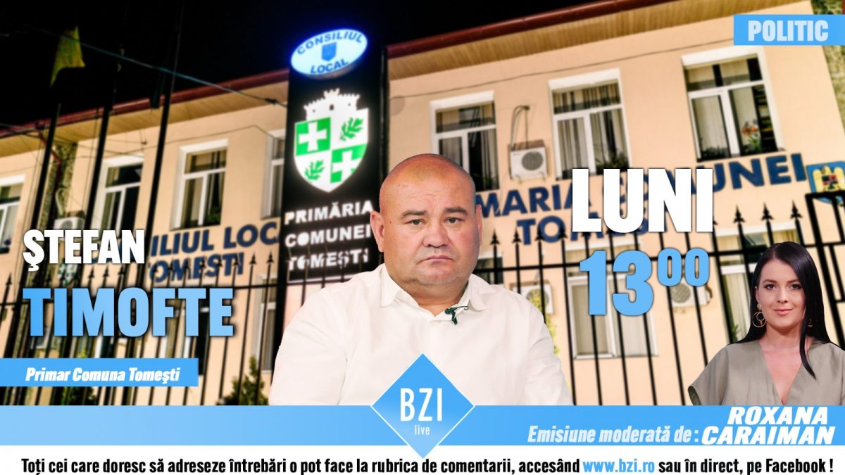 Realitatea comunei Tomești expusă într-un interviu BZI LIVE de primarul Ștefan Timofte