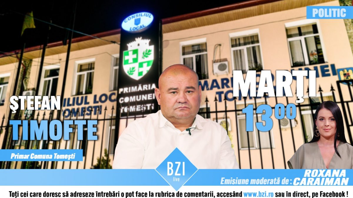 Realitatea comunei Tomești expusă într-un interviu BZI LIVE alături de primarul Ștefan Timofte