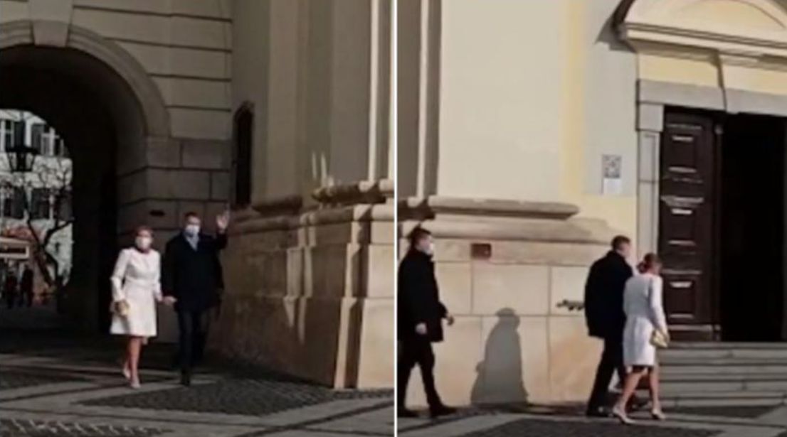 Klaus și Carmen Iohannis, la Slujba de Paște. Șeful statului le-a făcut cu mâna celor prezenți. Cum a fost îmbracată prima doamnă în prima zi de Paște – VIDEO