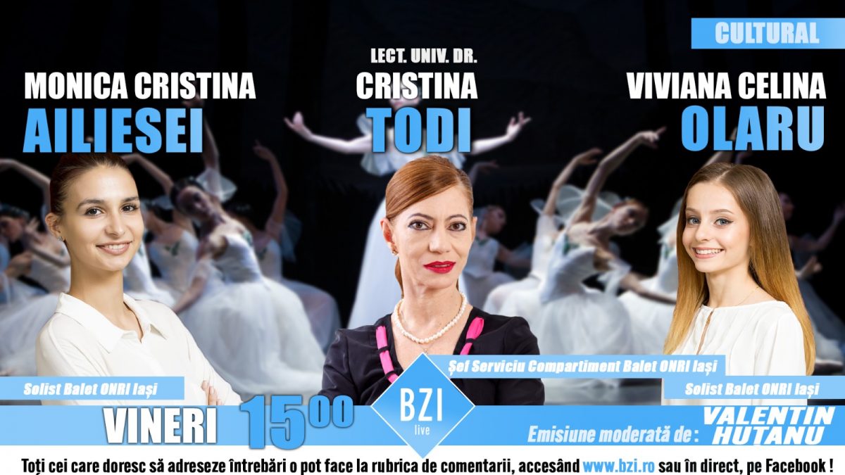 Din fascinanta lumea a paşilor de dans alături de lect. univ dr. Cristina Todi, noul Sef-Serviciu Compartiment Balet şi Monica Ailiesei resprectiv Viviana Olaru, prim-balerine de la Opera Naţională Română Iaşi