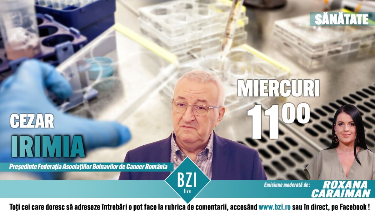 De ce rămân frecvent bolnavii de cancer fără medicamente? Cezar Irimia, președintele Federației Asociațiilor Bolnavilor de Cancer din România, discută la BZI LIVE despre revolta pacienților oncologici