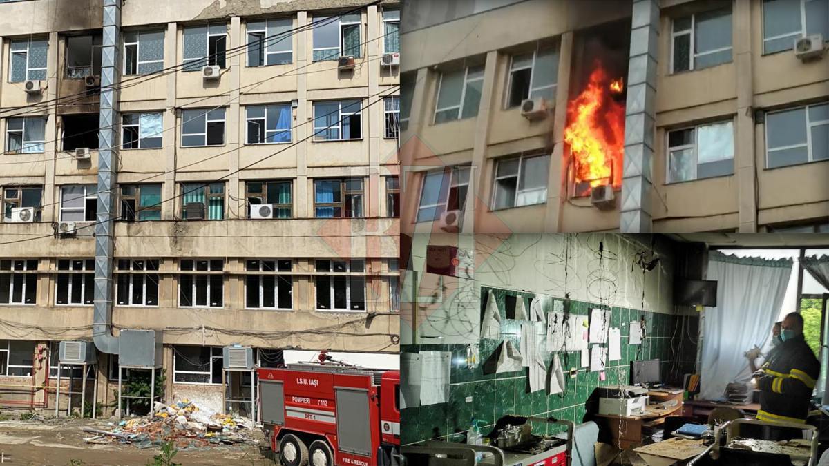 S-a desigilat salonul mistuit de flăcări la Spitalul „Sfânta Maria” din Iași pentru ca un expert privat să-și dea cu părerea! Anchetatorii nu vor să ia în considerare doar cele spuse de ISU Iași