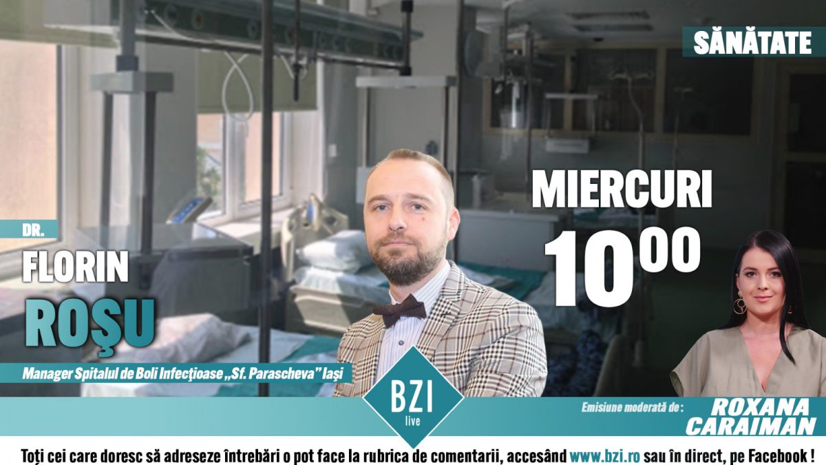Dr. Florin Roșu, managerul Spitalului de Boli Infecțioase Iași, discută la BZI LIVE despre viața post-COVID