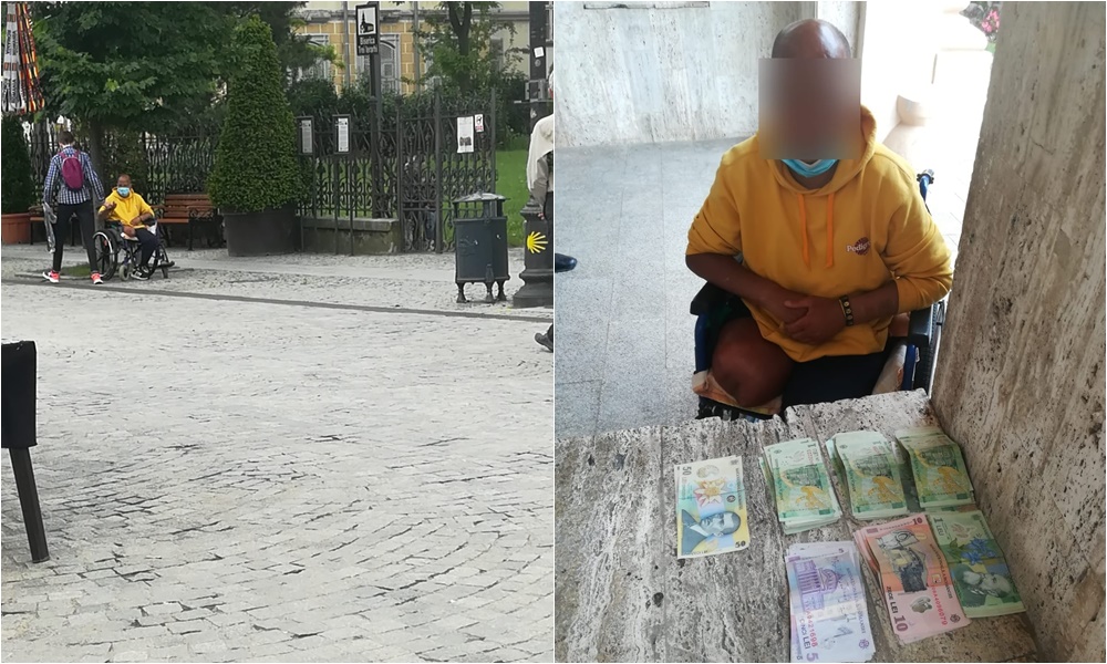 Un cerşetor a făcut 500 lei în doar 3 ore. Poliţia Locală Iaşi roagă cetăţenii să nu încurajeze fenomenul cerşetoriei