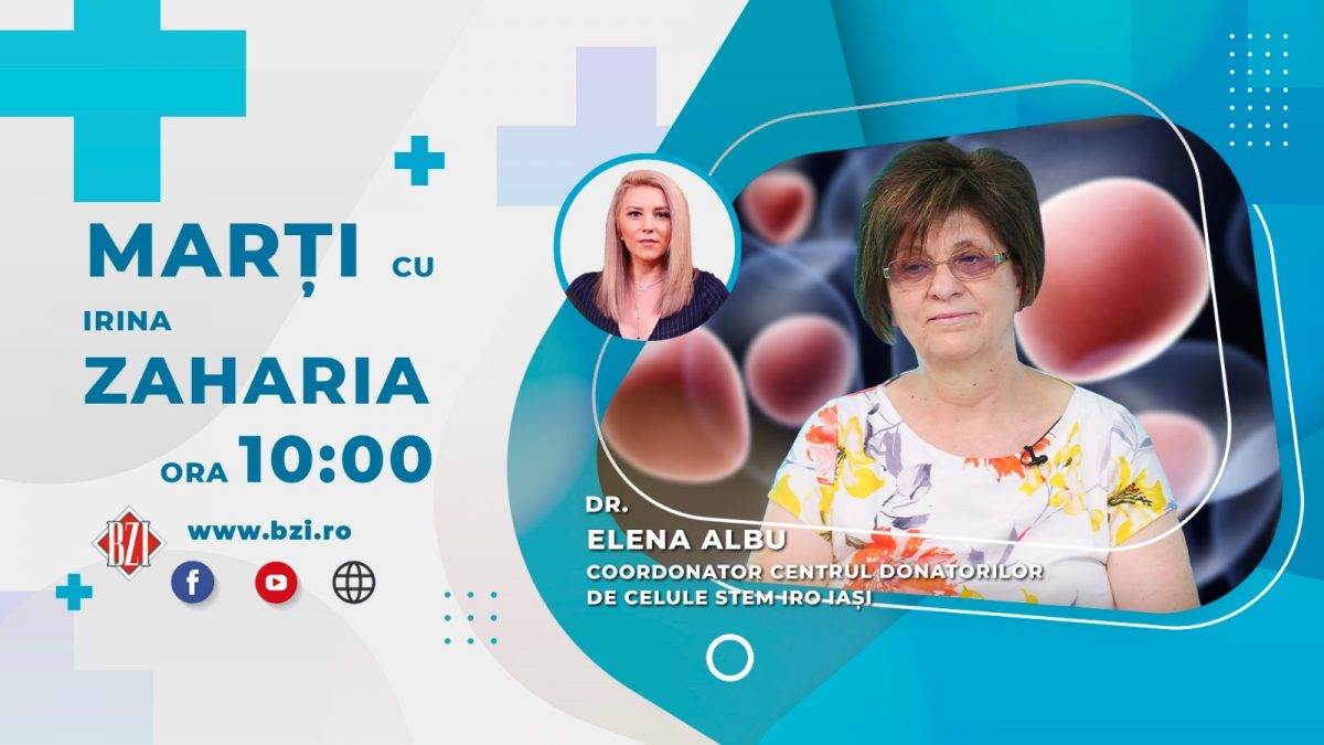 Cum arată Registrul Național al Donatorilor Voluntari de Celule Stem, comparativ cu cele ale celorlalte state? Informații legate de acest subiect le vom afla în Platoul BZI LIVE, de la dr. Elena Albu, coordonator Centrul Donatorilor de Celule Stem IRO Iași