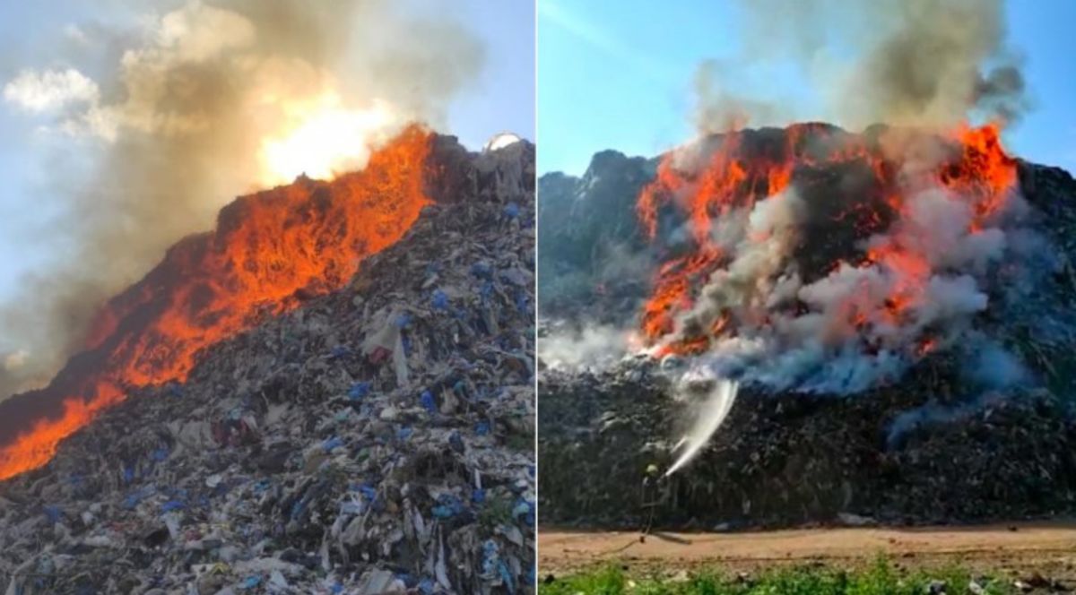Incendiu puternic în Sighişoara. Mesaj Ro-Alert, după ce o groapă de gunoi a fost cuprinsă de flăcări