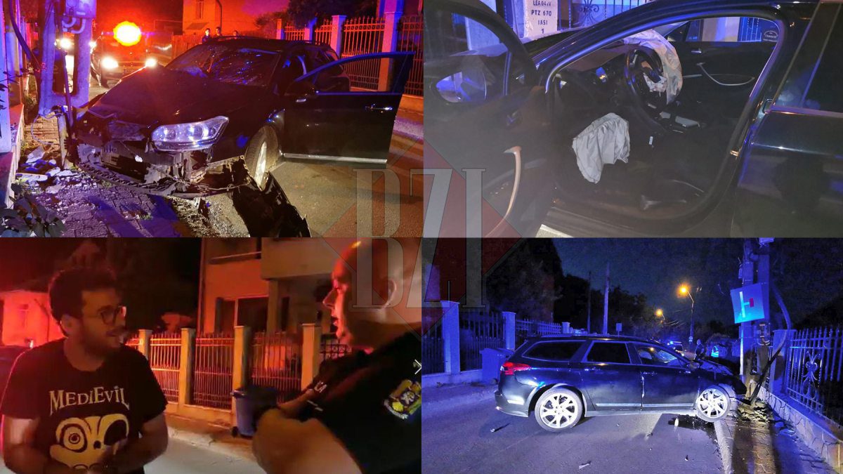 Circ pe străzile Iașului, făcut de un medic rezident! A dărâmat un stâlp de electricitate în Tătărași și s-a luat în gură cu polițiștii, ca să demonstreze cât este de șmecher! - Vimarsana News