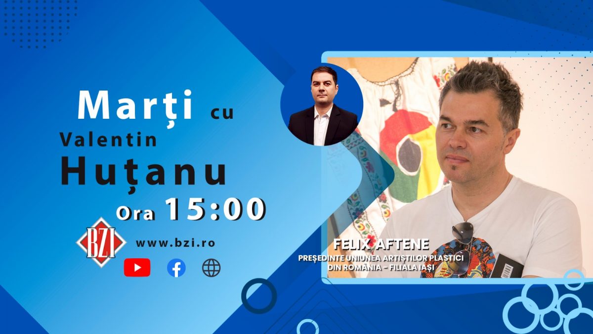 Dialog agreabil şi relaxant pe teme şi idei ce ţin de realităţile artistice şi provocările acesteia, creaţiile sale, viaţa culturală, tendinţe în pictura sau sculptură, în Platoul BZI LIVE alături de preşedintele filialei Iaşi a Uniunii Artiştilor Plastici – pictorul Felix Aftene
