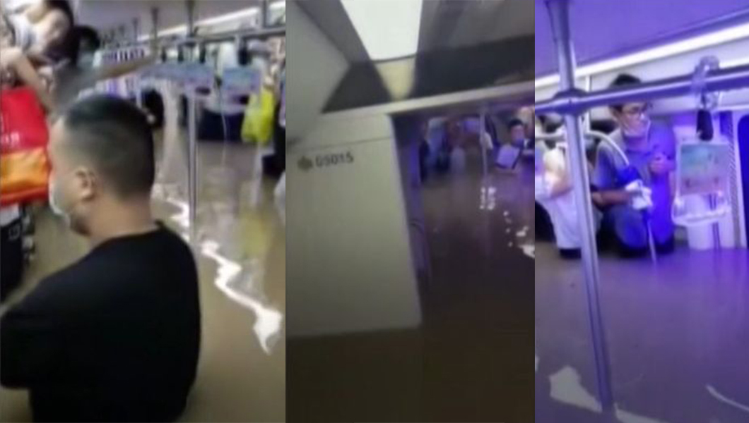 Imagini terifiante de la metroul din China! Apa a intrat intr-un vagon iar sute de oameni au fost cuprinși de valuri! Peste 12 persoane au murit – VIDEO, FOTO