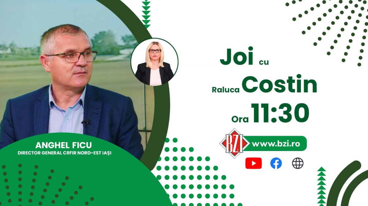 Se dau bani pentru dezvoltarea unor afaceri în mediul rural. Ce fonduri europene pot fi accesate? Discuţie cu Ficu Anghel, director al Centrului Regional pentru Finanțarea Investițiilor Rurale (CRFIR) Nord-Est, numai la BZI LIVE!