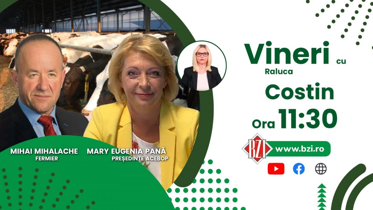 Încotro se îndreaptă zootehnia din România? Discuţie cu Mihai Mihalache, crescător de bovine, și Mary Eugenia Pană, președinte ACEBOP, numai la BZI LIVE!